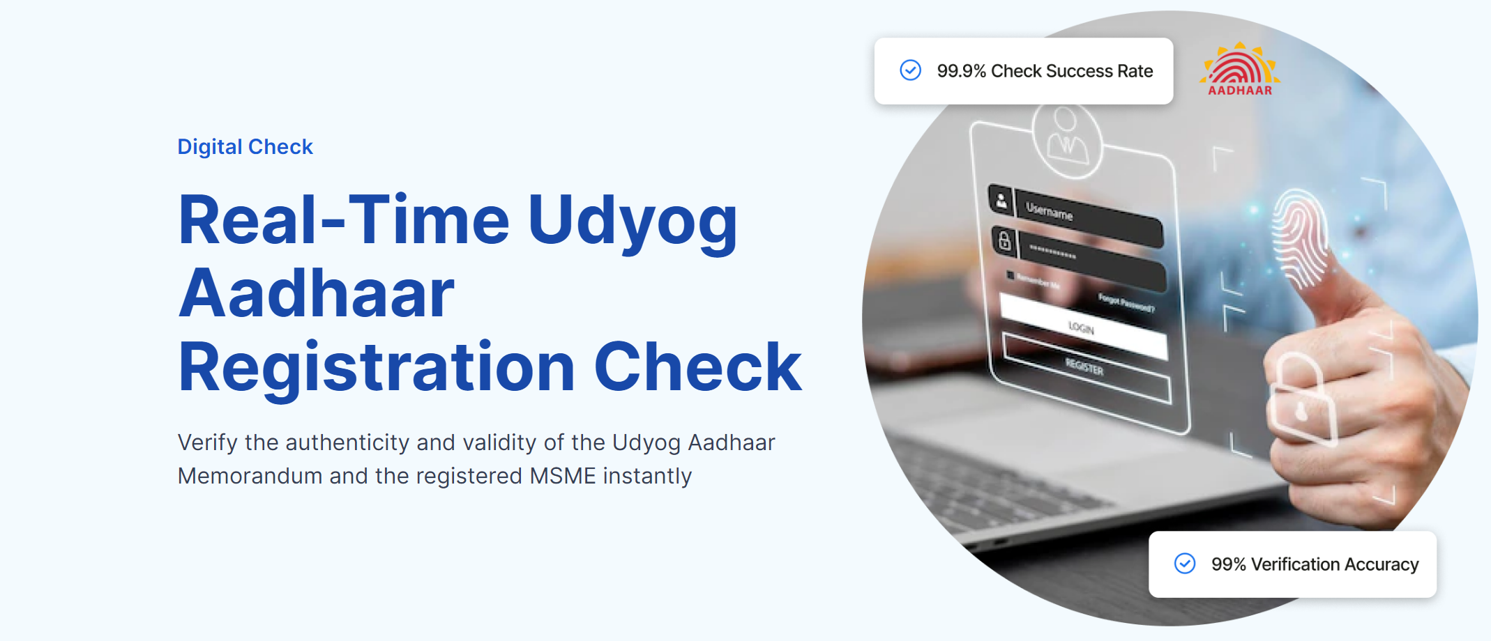 Real-time udyog aadhaar registration check