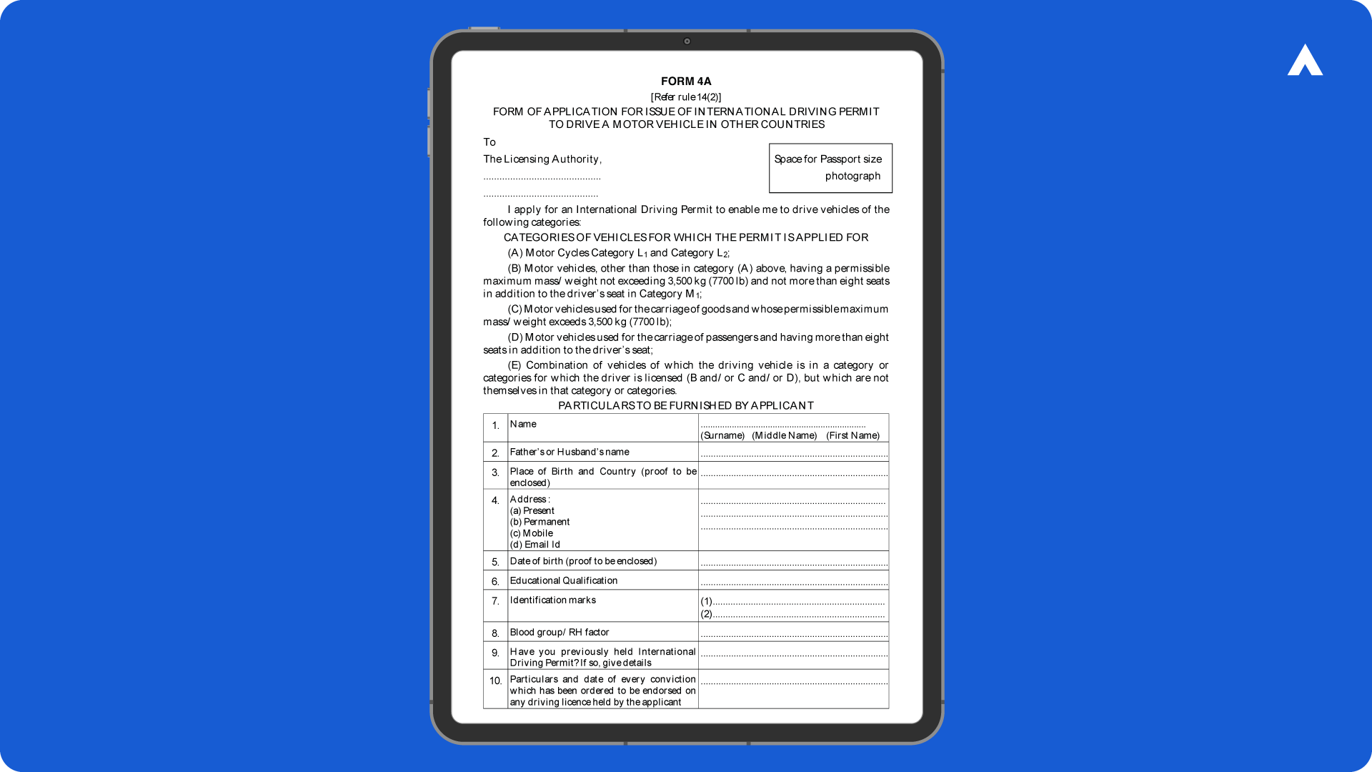 Form 4A Part 1