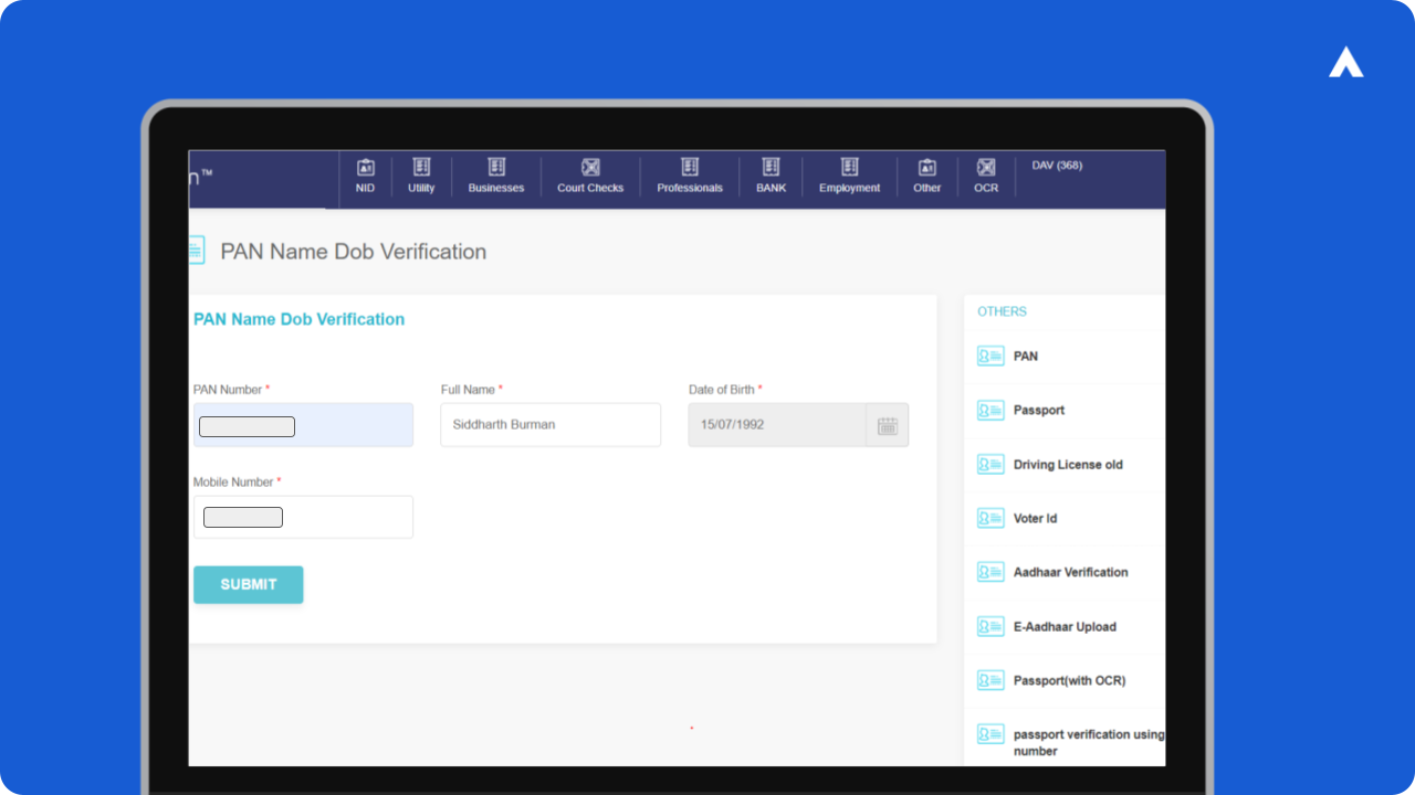Instant PAN Card DoB Check - AuthBridge