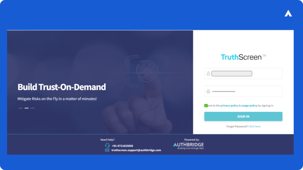 GST Login Dashboard of AuthBridge