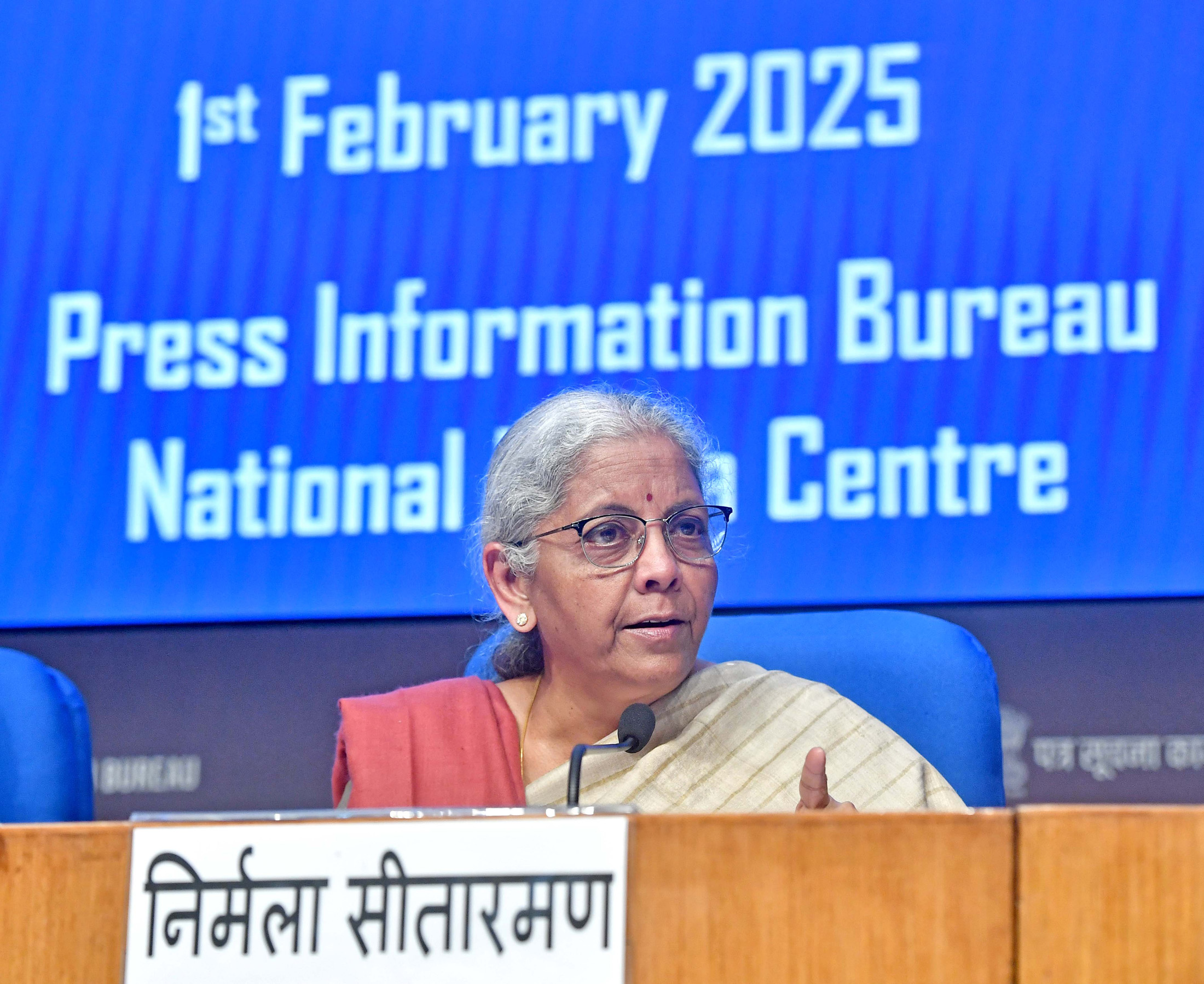 Smt. Nirmala Sitharaman addressing a Post Budget Press Conference at National Media Centre, in New Delhi on February 01, 2025