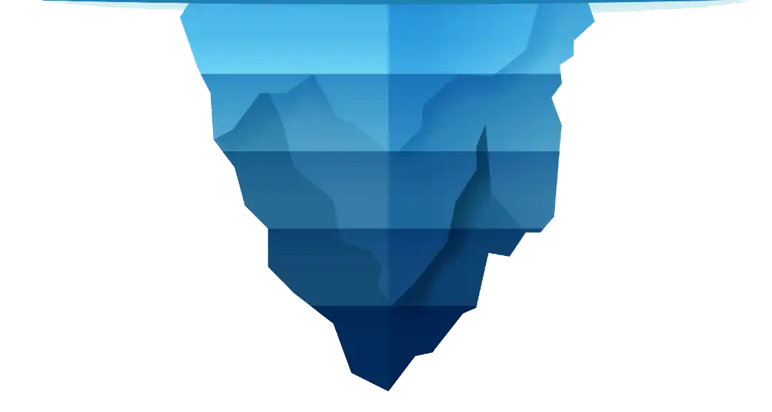 Iceberg below the waterline